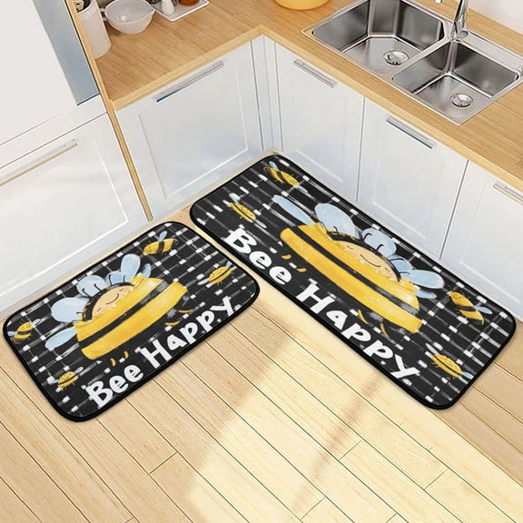 Kitchen Rugs and Mats2 PCSNon Skid Bee Sleeping Creative Kitchen Mat