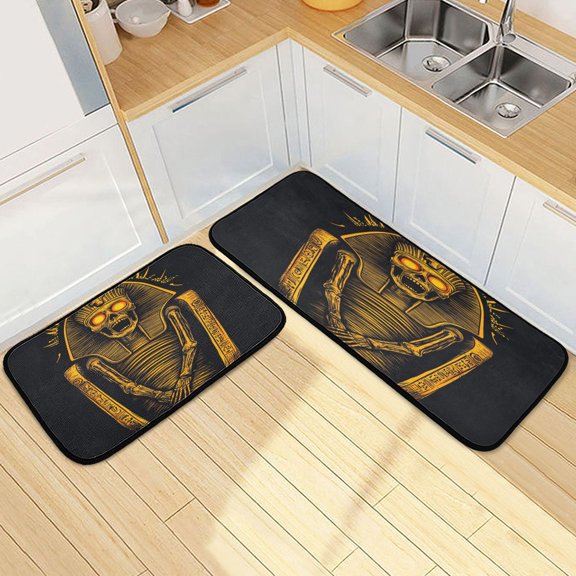 Kitchen Rugs and Mats2 PCSNon Skid Design Mummy Pattern Creative Kitchen Mat