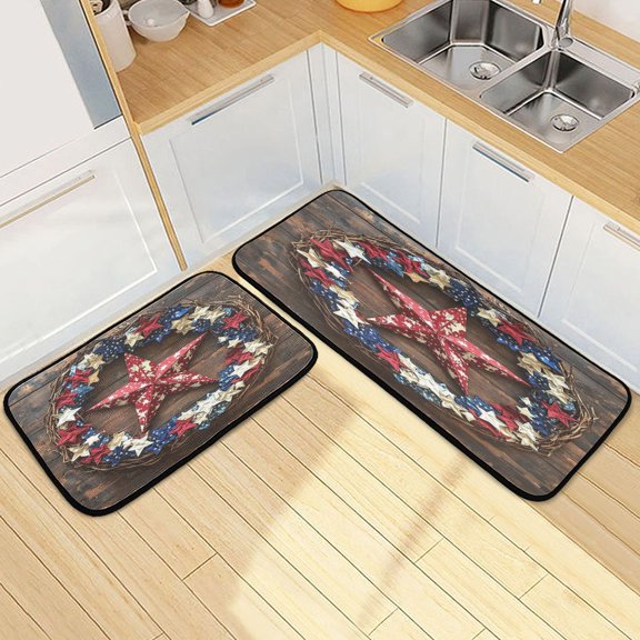 Kitchen Rugs and Mats2 PCSNon Skid Realistic Of Stars Pattern Creative Kitchen Mat