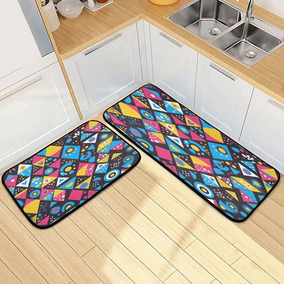 Kitchen Rugs and Mats2 PCSNon Skid Texture Mapping Creative Kitchen Mat