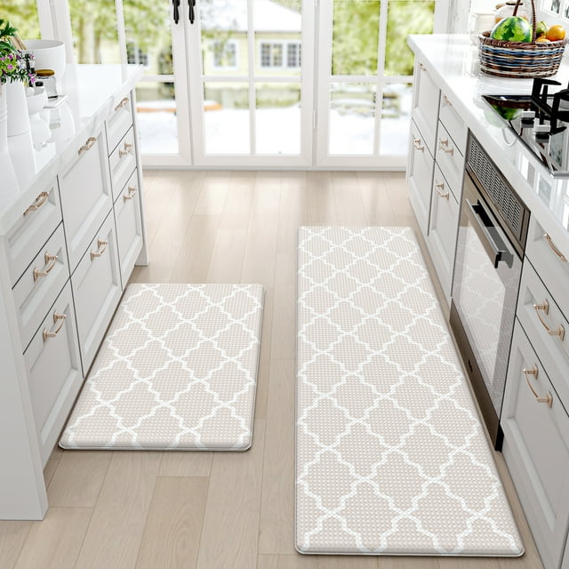 Kitchen Rugs and Mats 2 Piece Set,17.7"x29.5"+17.7"x59" Anti Fatigue Runner Rug Waterproof