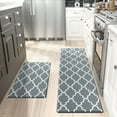 thumbnail image 1 of OEAKAY Kitchen Rugs and Mats 2 Piece Set,17.7"x29.5"+17.7"x59" Anti Fatigue Runner Rug Waterproof Memory Rug Cushioned Standing Mat, Jungle Grey, 1 of 7