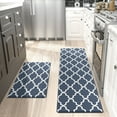 thumbnail image 1 of OEAKAY Kitchen Rugs and Mats 2 Piece Set,17.7"x29.5"+17.7"x59" Anti Fatigue Runner Rug Waterproof Memory Rug Cushioned Standing Mat,Steel Blue, 1 of 7