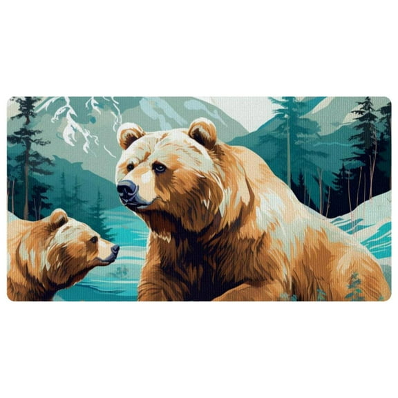 Kitchen Rugs and Mats Non Skid Washable, Absorbent Runner Rugs for Kitchen, Front of Sink, Kitchen Mats for Floor, Bear