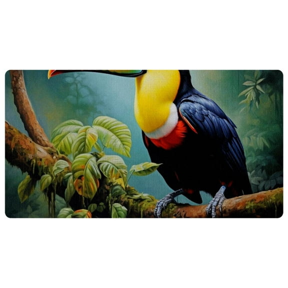 Kitchen Rugs and Mats Non Skid Washable, Absorbent Runner Rugs for Kitchen, Front of Sink, Kitchen Mats for Floor, Toucan