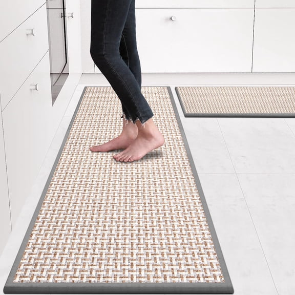 Kitchen Rugs and Mats Non Skid Washable , Absorbent Runner Rugs for Kitchen, Front of Sink, Kitchen Mats for Floor