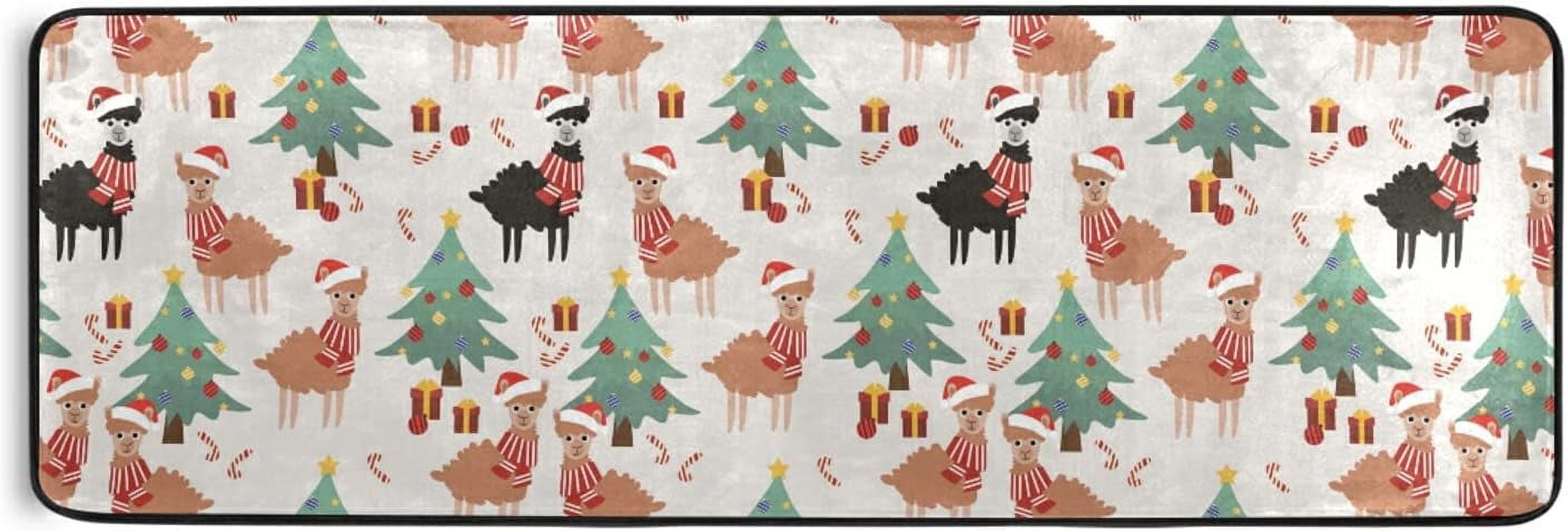 Kitchen Rugs and Mats Non-Skid Washable Runner Rugs Cute Alpaca ...