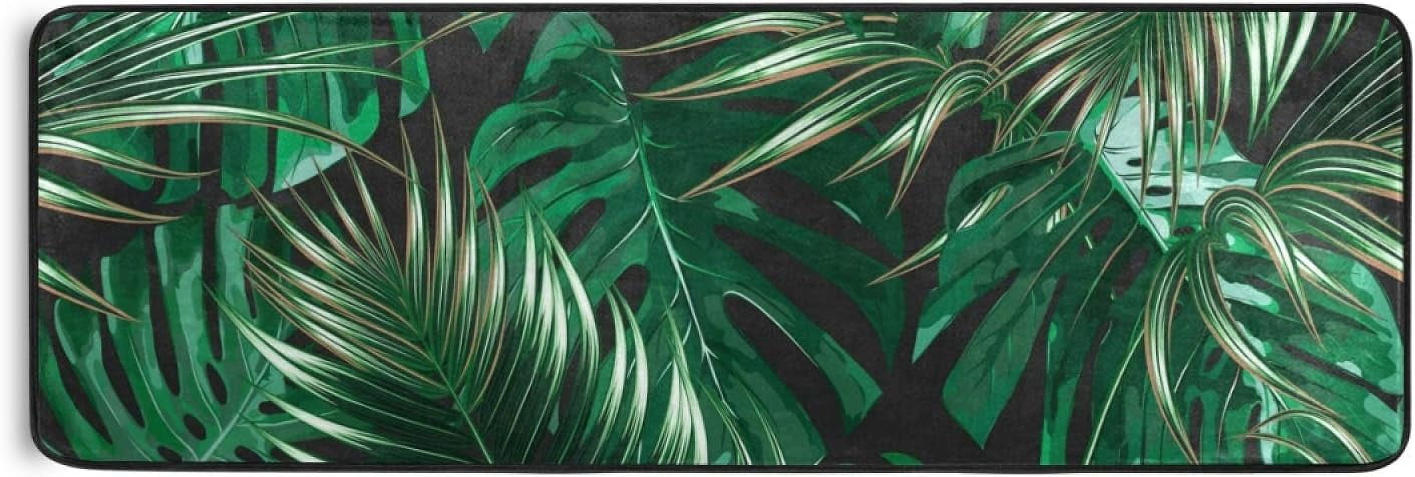 Kitchen Rugs and Mats Non-Skid Washable Runner Rugs Tropical Palm ...