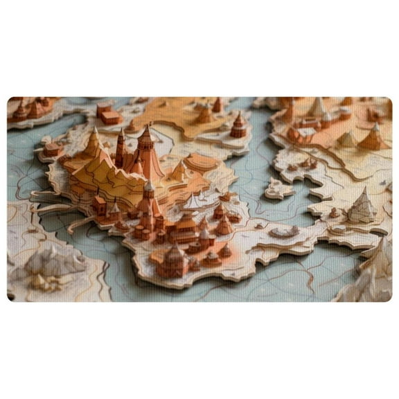 Kitchen Rugs and Mats Washable Kitchen Floor Mat Absorbent Runner Rugs for Kitchen, Map Block