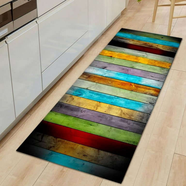 KUNGUGU Kitchen Rugs and Mats Washable Non-Skid Wood Grain Kitchen Mats for Floor Runner Rugs for Kitchen Floor Front of Sink, Hallway, Laundry Room, Size