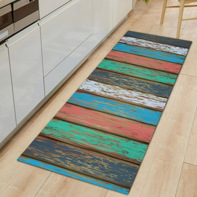 Kitchen Rugs and Mats Washable Non-Skid Wood Grain Kitchen Mats for Floor Runner Rugs for Kitchen Floor Front of Sink, Hallway, Laundry Room