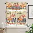 thumbnail image 1 of Kitchen Rule Vintage Dessert Food Summer Strawberry Plaid Black Abstract Buffalo Farmhouse 3 PCS Kitchen Curtain Valance and Set,Rod Pocket Small Half Tier Valances Window Curtains Panel,55"x24", 1 of 5