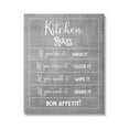 thumbnail image 1 of Kitchen Rules Bon Appetit Sign Typography Graphic Art Gallery Wrapped Canvas Print Wall Art, 1 of 7