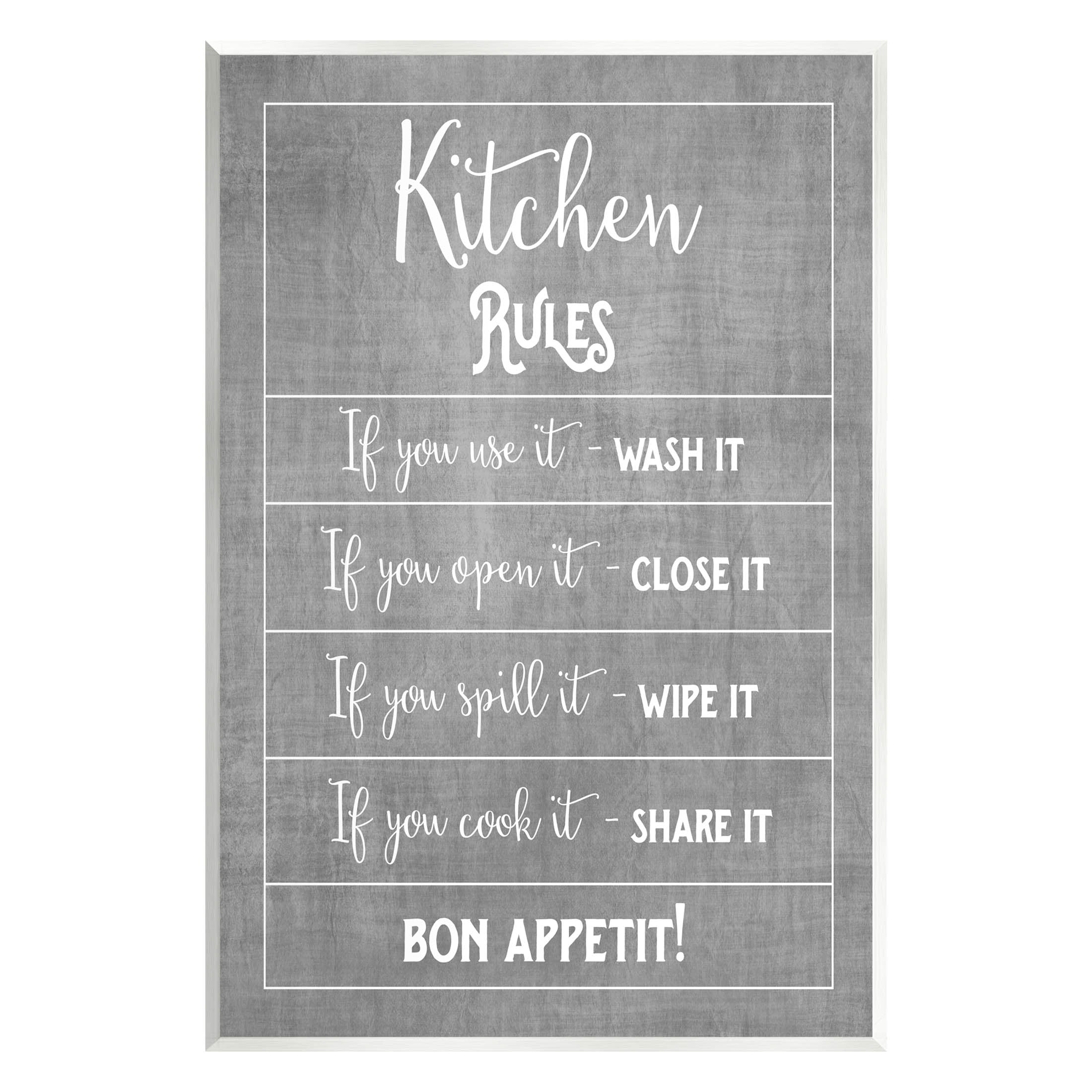 Kitchen Rules Bon Appetit Sign Typography Graphic Art Unframed Art Print Wall Art