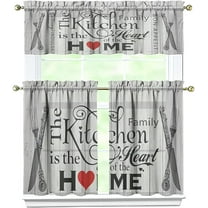 Kitchen Rules Curtains Valances and Tiers Set for Windows, Cafe Bathroom Window Curtain Valance 3 Piece Sets,Kitchen Decor for Living Room,54''x 36''