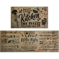 thumbnail image 1 of Kitchen Rules Kitchen Rugs Sets of 2, Boho Brown Vintage Farmhouse Home Kitchen Rugs and Mats, Washable Non Skid Absorbent Microfiber Kitchen Floor Decor Mat 17"x 47"+17"x 30", 1 of 6