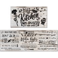 thumbnail image 1 of Kitchen Rules Kitchen Rugs Sets of 2, White Wood Vintage Farmhouse Home Kitchen Rugs and Mats, Washable Non Skid Absorbent Microfiber Kitchen Floor Decor Mat 17"x 47"+17"x 30", 1 of 6