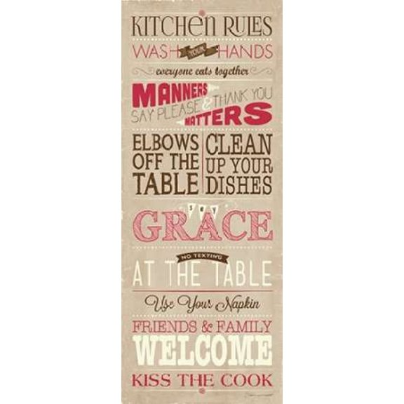 Kitchen Rules Poster Print by Stephanie Marrott
