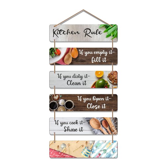 Kitchen Rules Printed MDF Wooden Wall Hanging For Cafe | Kitchen | Restaurants | Quotes Decor Item | Kitchen Quotes Wall Hanging | Wall Poster | Modern Artwork | Gift Items (WH_3265N)