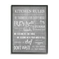 thumbnail image 1 of Kitchen Rules Rustic Grey List Typography Graphic Art Black Framed Art Print Wall Art, 1 of 7