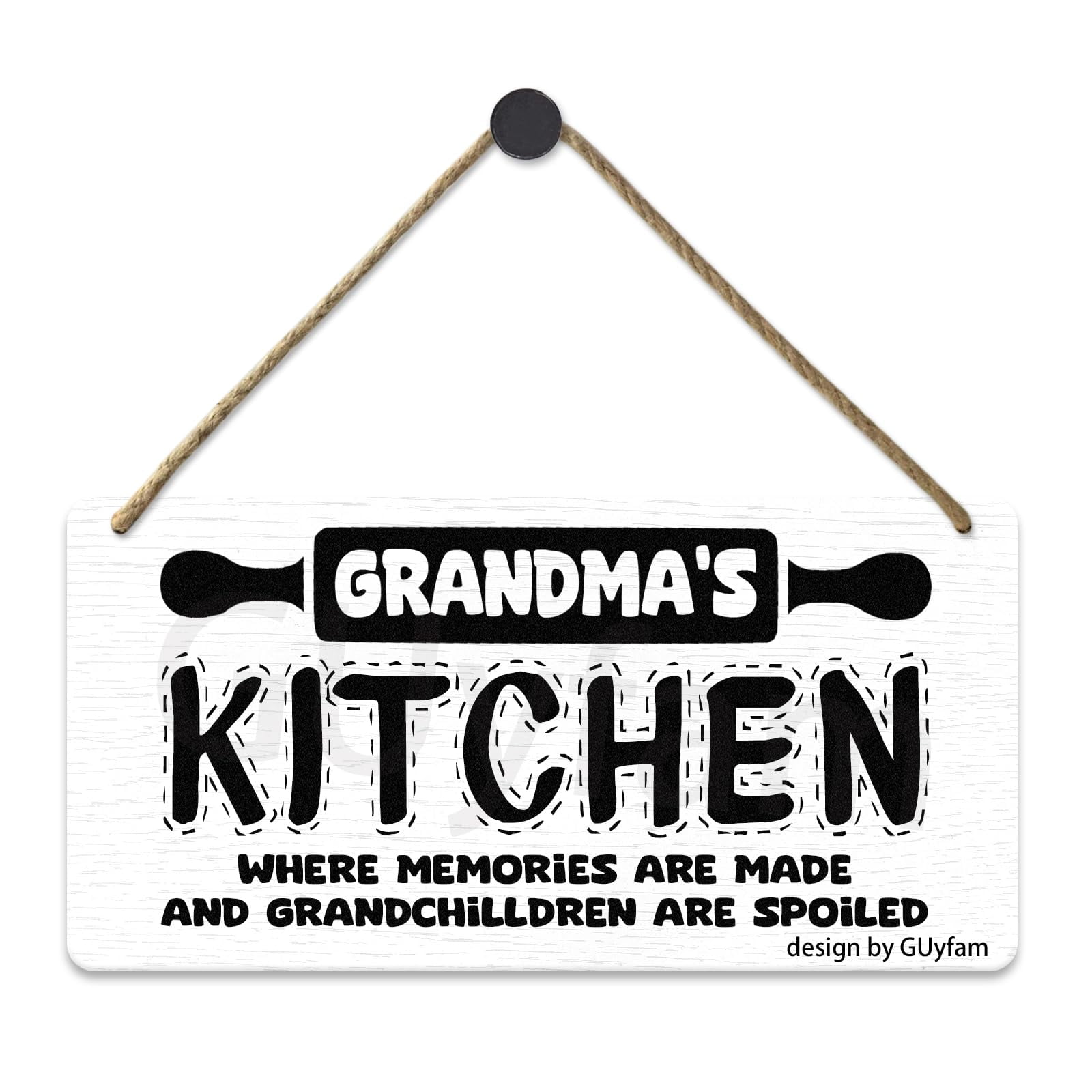 Kitchen Rules Wood Decor Sign, Grandma's Kitchen Sign, Hanging Printed Wooden Plaque Decor ...