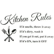 Kitchen Rules Words Removable Wall Sticker Decal Mural Art Ornament Wall Art Decal Decoration For Home Kitchen Wall Decor