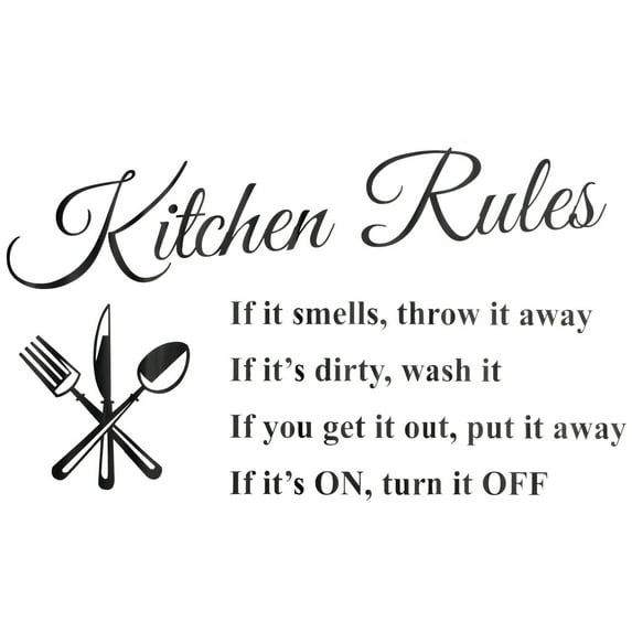 Kitchen Rules Words Removable Wall Sticker Decal Mural Art Ornament Wall Art Decal Decoration For Home Kitchen Wall Decor