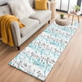 thumbnail image 1 of Kitchen Runner 2 x 6 Ft, Aqua Grey Botanical Non-Slip Residential Carpet, Spring Floral Summer Farmhouse Indoor Crawling Mats Runner Rugs for Living Room/Dining Room/Bedroom, 1 of 8