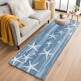 thumbnail image 1 of Kitchen Runner 2 x 6 Ft, Blue Coastal Non-Slip Residential Carpet, Summer Ocean Waves Ombre Sea Starfish Indoor Crawling Mats Runner Rugs for Living Room/Dining Room/Bedroom, 1 of 9