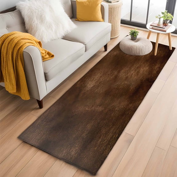 Kitchen Runner 2 x 6 Ft, Retro Wooden Board Non-Slip Residential Carpet, Western Country Farmhouse Brown Wood Indoor Crawling Mats Runner Rugs for Living Room/Dining Room/Bedroom