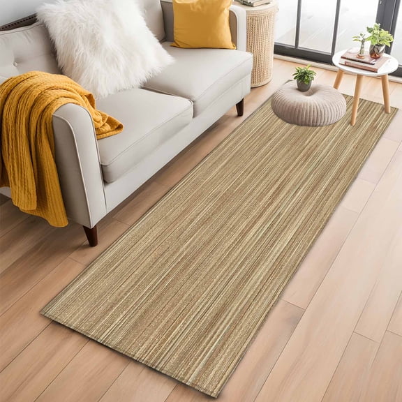 Kitchen Runner 2 x 6 Ft, Retro Yellow Non-Slip Residential Carpet, Country Farmhouse Abstract Minimalist Texture Indoor Crawling Mats Runner Rugs for Living Room/Dining Room/Bedroom