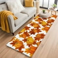 thumbnail image 1 of Kitchen Runner 2 x 6 Ft, Thanksgiving Non-Slip Residential Carpet, Fall Orange Pumpkin Maple Leaves Farmhouse Indoor Crawling Mats Runner Rugs for Living Room/Dining Room/Bedroom, 1 of 8