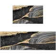 thumbnail image 1 of Kitchen Runner Rug, Golden Black Marble Texture Abstract Modern Art Non Slip Runner Carpet Door Mats Floor Mat for Laundry Bedside Bathroom Bedroom Set of 2, 1 of 6