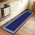 thumbnail image 1 of Kitchen Runner Rug Navy Blue Abstract Geometric Runner Rugs for Bedroom Hallway Entryway Stair, Back Print Border Area Rug Non-slip Washable Floor Carpet 2x6ft, 1 of 9