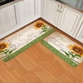thumbnail image 1 of Kitchen Runner Rug Set 2 PCS, Sunflower Vintage Sheet Music Sunshine Runner Carpet Door Mats with Non Slip Rubber Backing Floor Mat for Laundry Bedside, 1 of 6