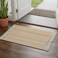 thumbnail image 1 of Kitchen Runner Rugs, Farm Lattice Houndstooth Pattern 2'x3' Throw Rug with Tassels, Rustic Beige Khaki Plaid Washable Soft Floor Carpet Runner for Hallway Bedroom Bathroom Laundry Room, 1 of 9