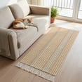 thumbnail image 1 of Kitchen Runner Rugs, Farm Lattice Houndstooth Pattern 2'x5' Throw Rug with Tassels, Rustic Beige Khaki Plaid Washable Soft Floor Carpet Runner for Hallway Bedroom Bathroom Laundry Room, 1 of 9
