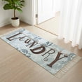 thumbnail image 1 of Kitchen Runner Rugs, Laundry Room Abstract Leaf 2'x4' Throw Rug with Tassels, Sketch Leaves Art Washable Soft Floor Carpet Runner for Hallway Bedroom Bathroom Laundry Room, 1 of 9