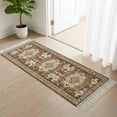 thumbnail image 1 of Kitchen Runner Rugs, Retro Traditional Ethnic Tribal Floral 2'x4' Throw Rug with Tassels, Light Brown Washable Soft Floor Carpet Runner for Hallway Bedroom Bathroom Laundry Room, 1 of 9