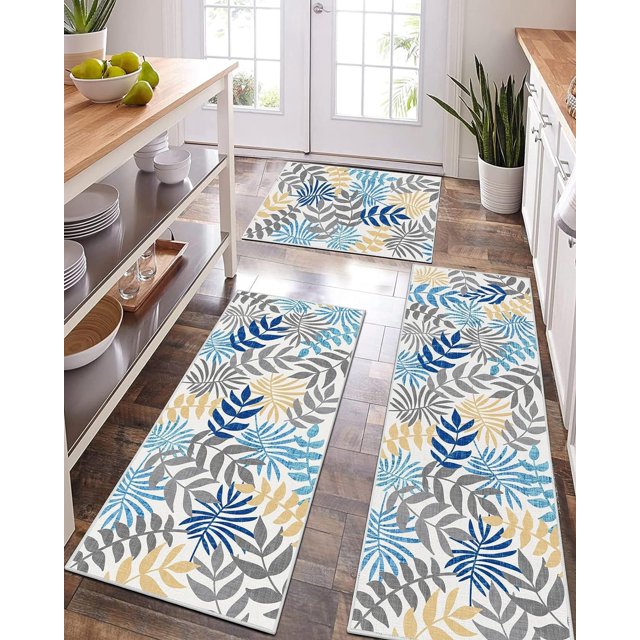 Kitchen Runner Rugs Set of 3, Yamaziot Boho Kitchen Mat for Floor, Non Slip Skid Comfort Carpet