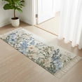 thumbnail image 1 of Kitchen Runner Rugs, Watercolor Garden Flower on Wood Barn 2'x4' Throw Rug with Tassels, Spring Blossom Floral Washable Soft Floor Carpet Runner for Hallway Bedroom Bathroom Laundry Room, 1 of 9