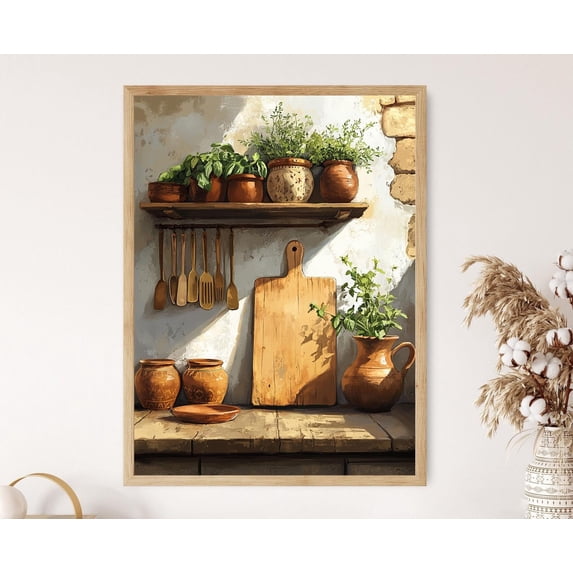 Kitchen Rustic Serbian Art Daska Breadboard And Brass Utensils Poster ...