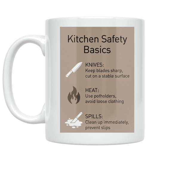 Kitchen Safety Basics - Cooking Enthusiast - 11 oz Ceramic Coffee Mug