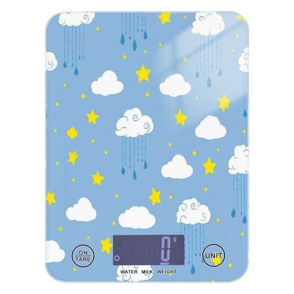 Kitchen Scale Digital Food Scale 5000g Max Capacity Battery Operated (Batteries Not Included) Clouds and Stars