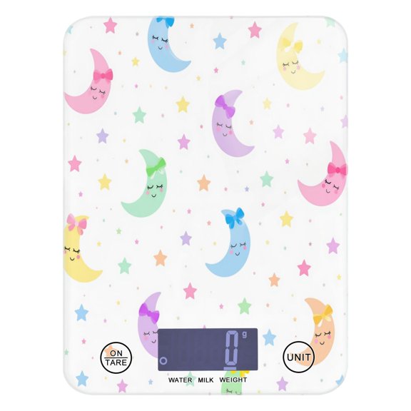 Kitchen Scale Digital Food Scale 5000g Max Capacity Battery Operated (Batteries Not Included) Cute Moon and Star Pattern