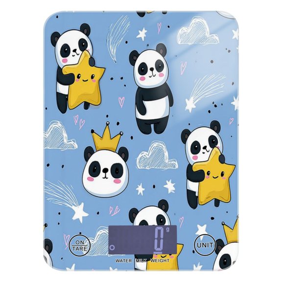 Kitchen Scale Digital Food Scale 5000g Max Capacity Battery Operated (Batteries Not Included) Pandas and Stars
