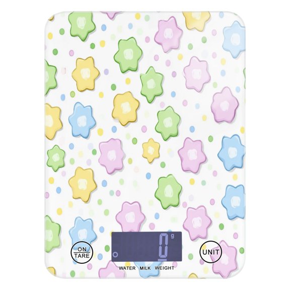 Kitchen Scale Digital Food Scale 5000g Max Capacity Battery Operated (Batteries Not Included) Star Shaped Candies Pattern
