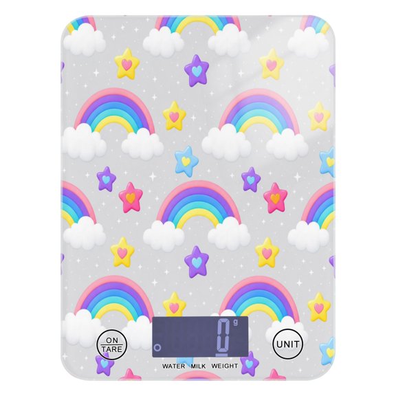 Kitchen Scale Digital Food Scale 5000g Max Capacity Battery Operated (Batteries Not Included) Vibrant Curved Rainbow