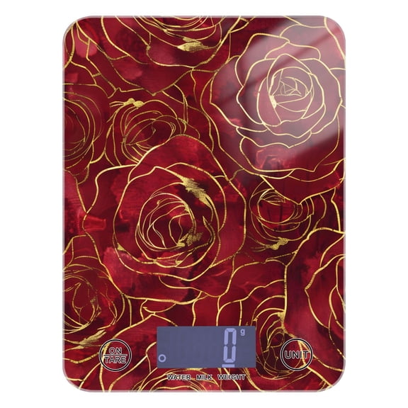 Kitchen Scale Digital Food Scales Grams and Oz Weight for Cooking and Baking Red Rose Flower