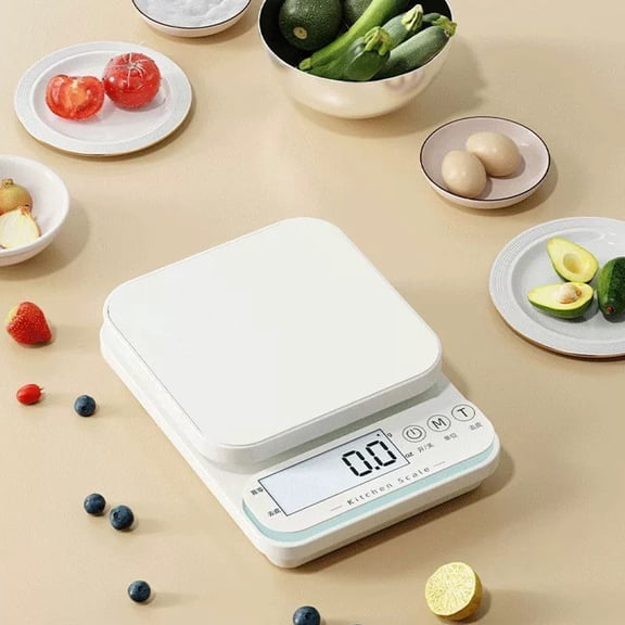 Kitchen Scale Electronic, TOUMENY Accurate Digital Food Scale 0.1g, Compact Portable Gram Scale for Baking Jewelry Weighing, White